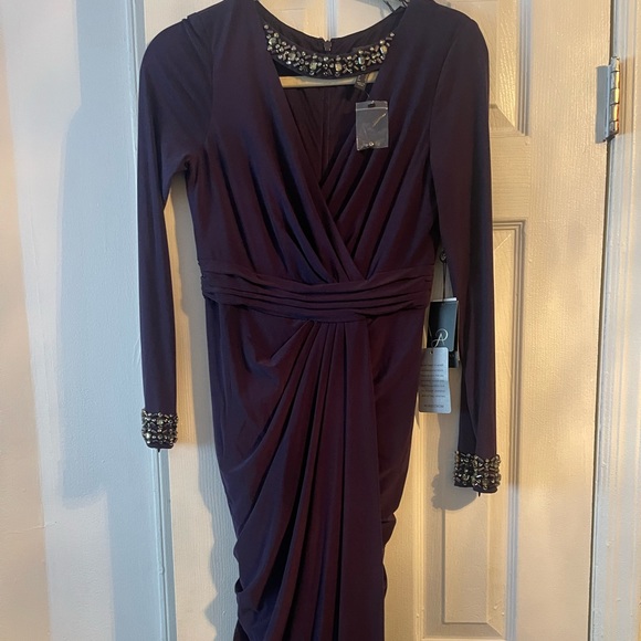 Beaded wrap jersey dress - Picture 1 of 6